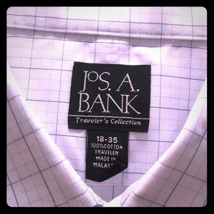 Jos A Banks - white with blue/pink stripes